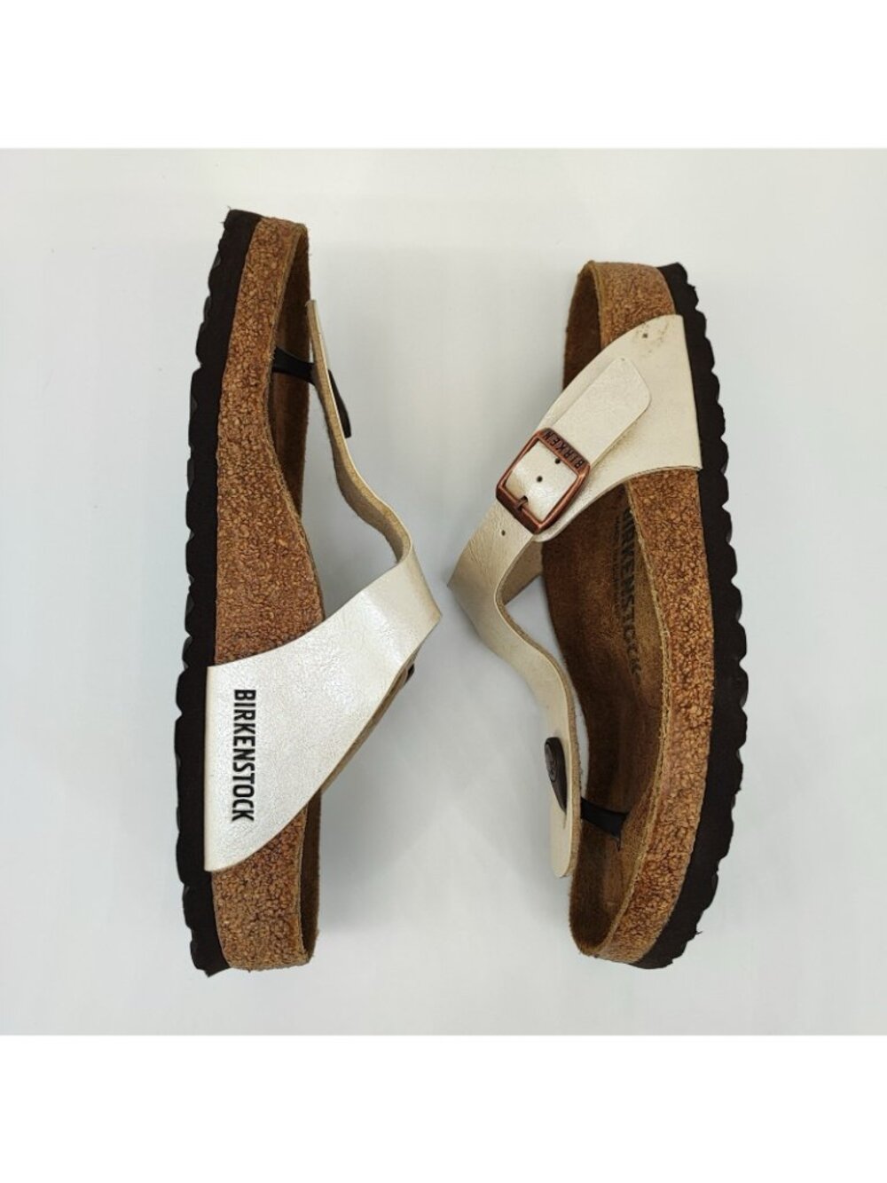 Birkenstock Gizeh Women's Size 6US Sandals Birko-Flor Graceful Pearl White Thong - Picture 6 of 8